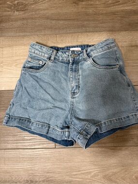 Pink Lily Light Blue High-Waist Denim Shorts